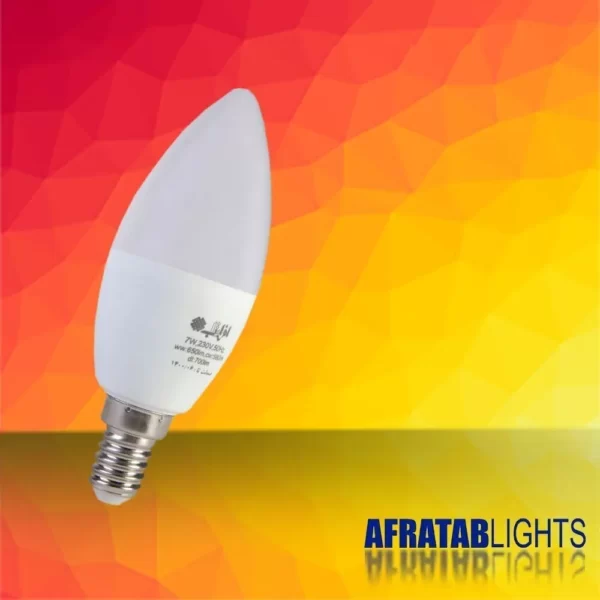 لامپ ال ای دی 7 وات افراتاب شمعی Candle مدل AFRA-C37-7W پایه E14