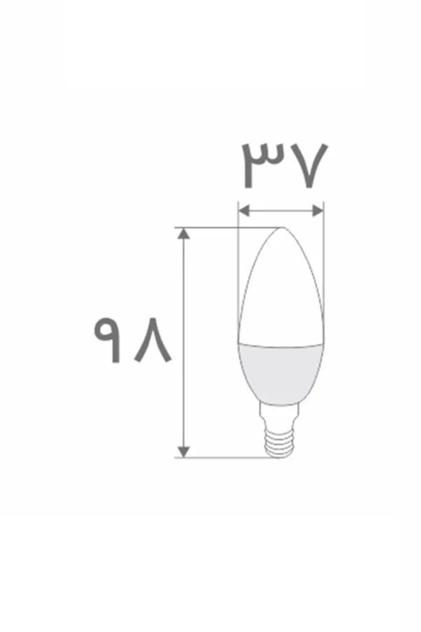 مشخصات لامپ ال ای دی 7 وات افراتاب شمعی Candle مدل  AFRA-C37-7W پایه E14